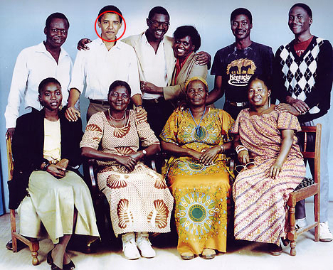 B. Hussein with his Kenyan Relatives