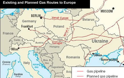 Eastern European gas pipelines